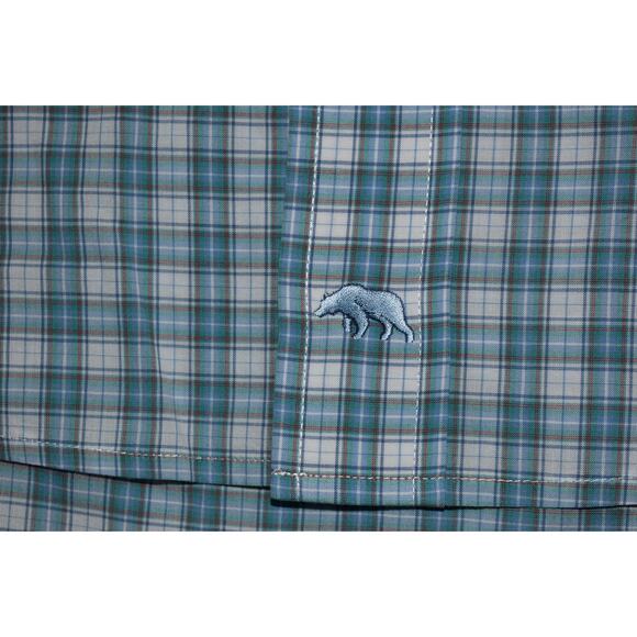 Onward Reserve Spring Dress Shirt Men Size Large Blue Plaid Short Sleeve - Picture 3 of 7